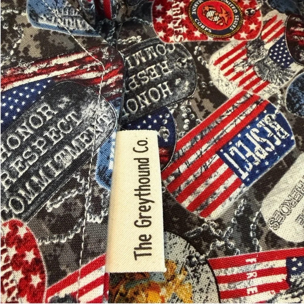 Patriotic Honor & Respect Scrunchie Dog Bandana - Red, Blue, Black